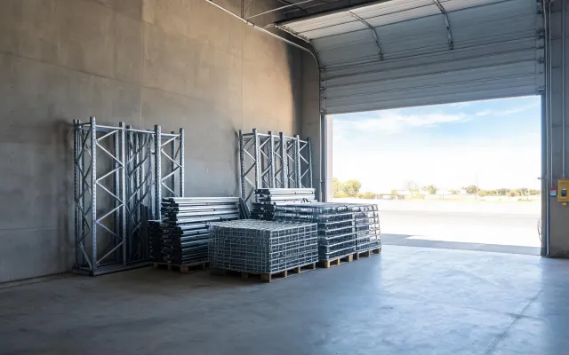 Pallet rack kit near a loading dock