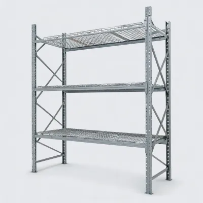 pallet rack with wire decking